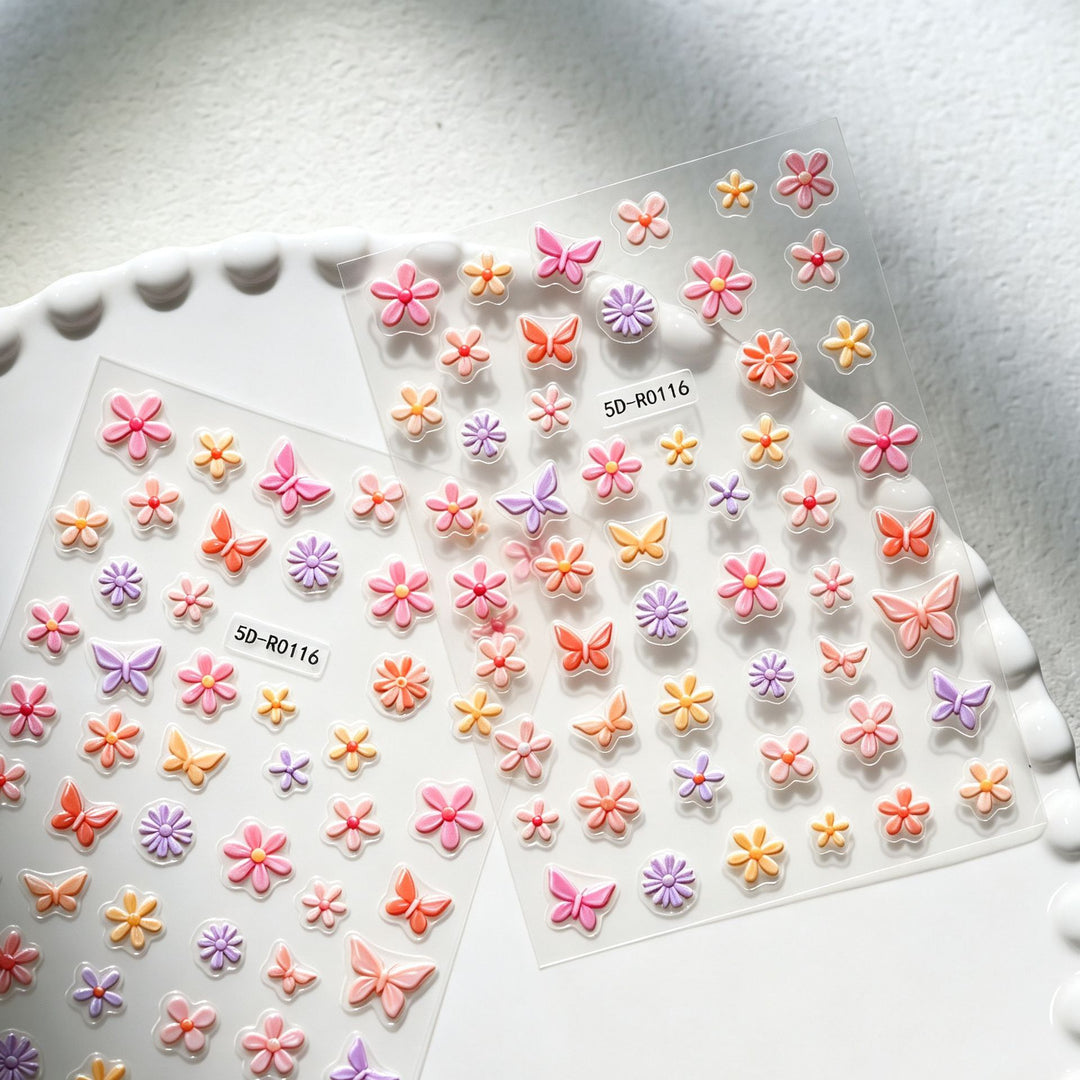 Decorative 3D Floral and Butterfly Nail Art Charms