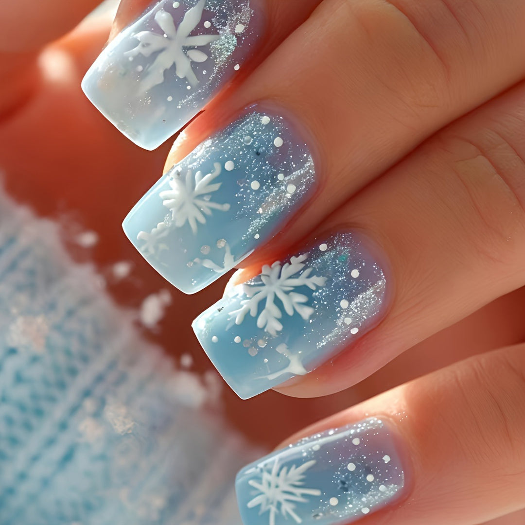 Seasonal Snowflake-Themed Press-On Nail Set Kalsten