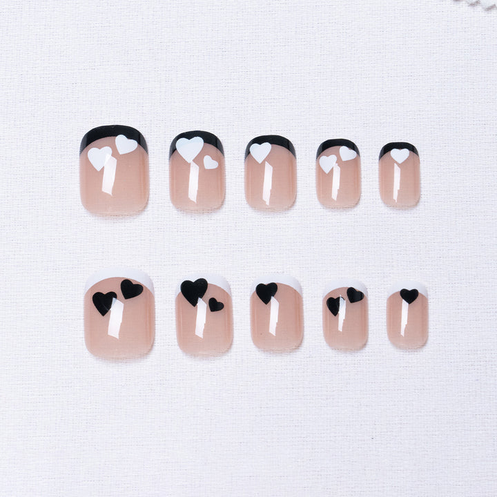 Heart-Accent Press-On Nail Art