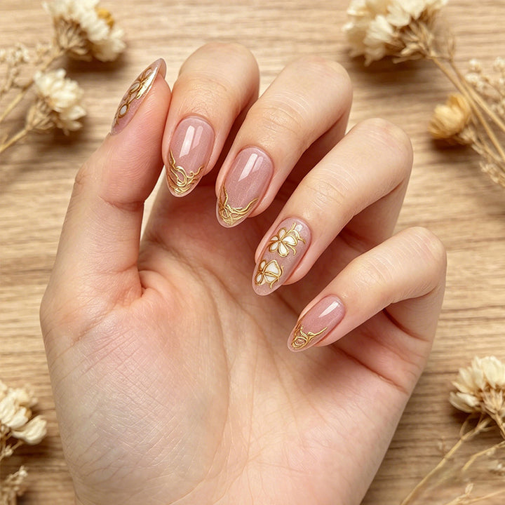 Artificial nail set with elegant flower details Kalsten