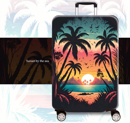 Women's Hard Shell Suitcase with Gorgeous Sunset Design Kalsten
