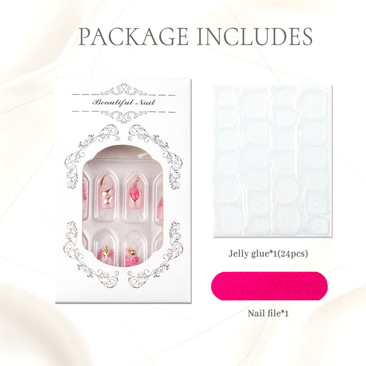 Decorative Floral Press-On Nail Set
