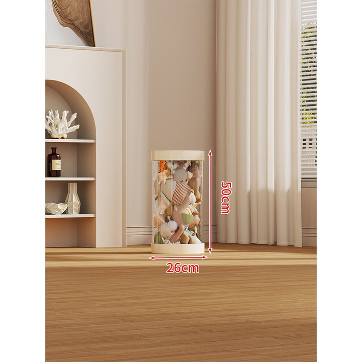 LED-lit Transparent Plush Toy Showcase Cylinder