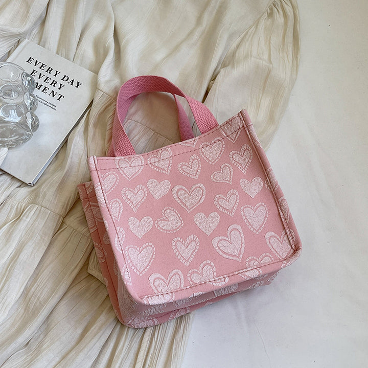 Heart-Embroidered Utility Tote