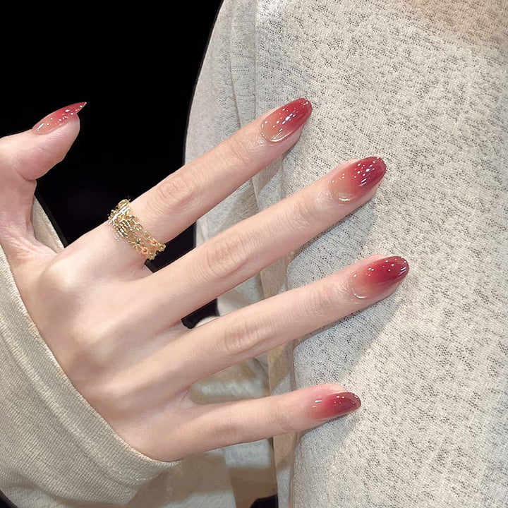 Ombre Stiletto Press-On Nails with Glitter Accents