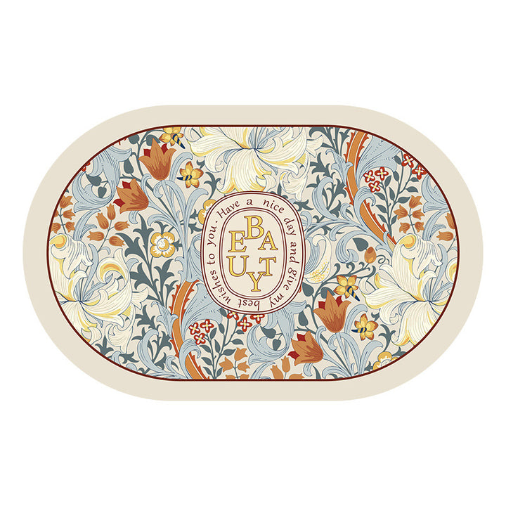 Elegant Floral Design Shower Mat