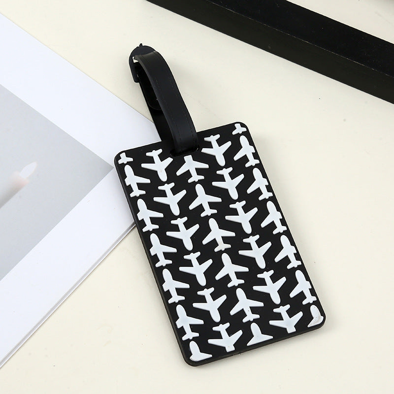 silicone travel luggage tag world map airplane design with adjustable strap Kalsten