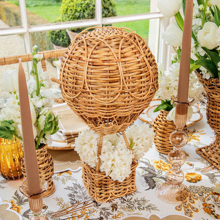 Handwoven storage basket in hot air balloon design Kalsten
