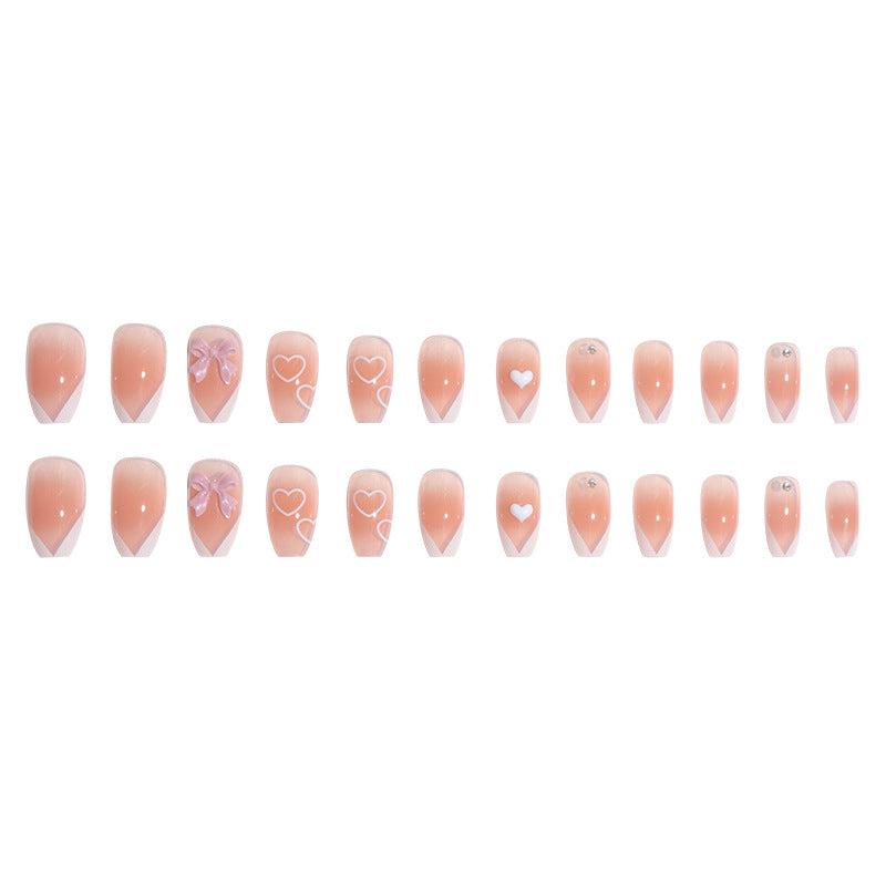 Decorative Press-On Nails with Heart and Bow Accents Kalsten