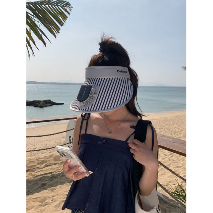 ’s sun protection visor with integrated solar panel, wide brim and adjustable headband Kalsten