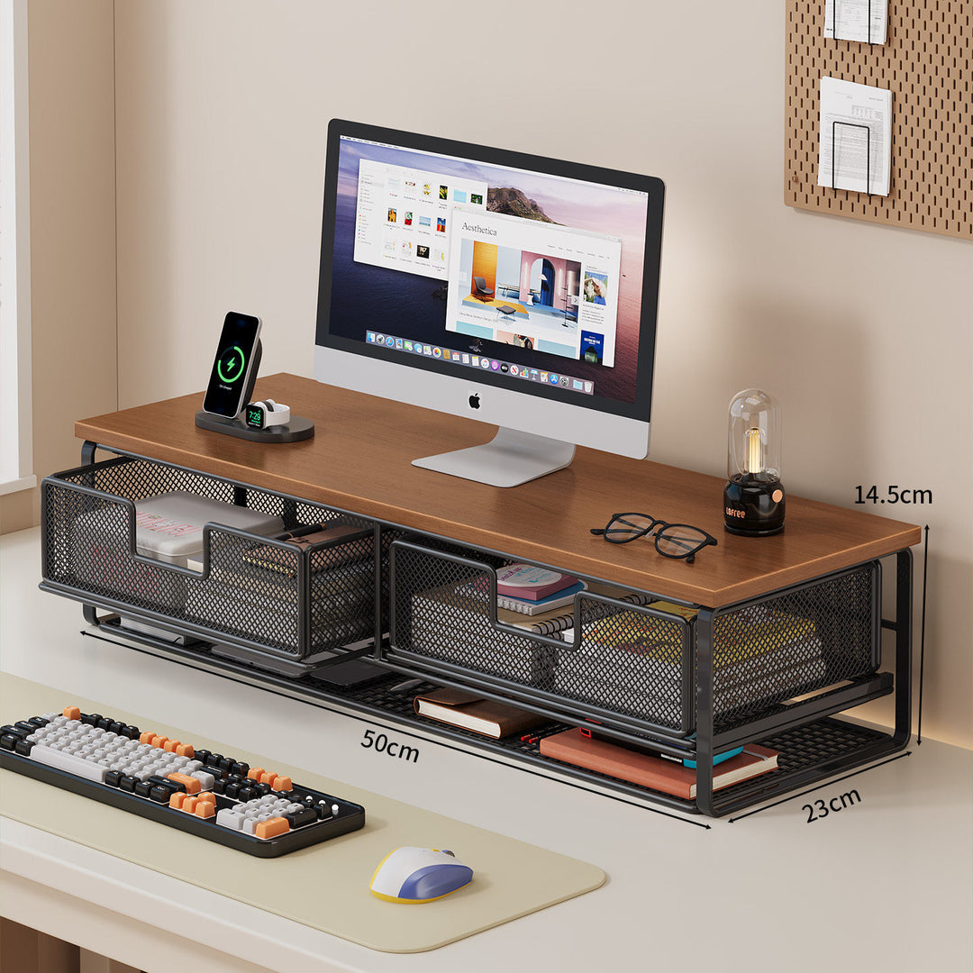 Multi-Functional Desk Organizer with Mesh Storage Bins Kalsten