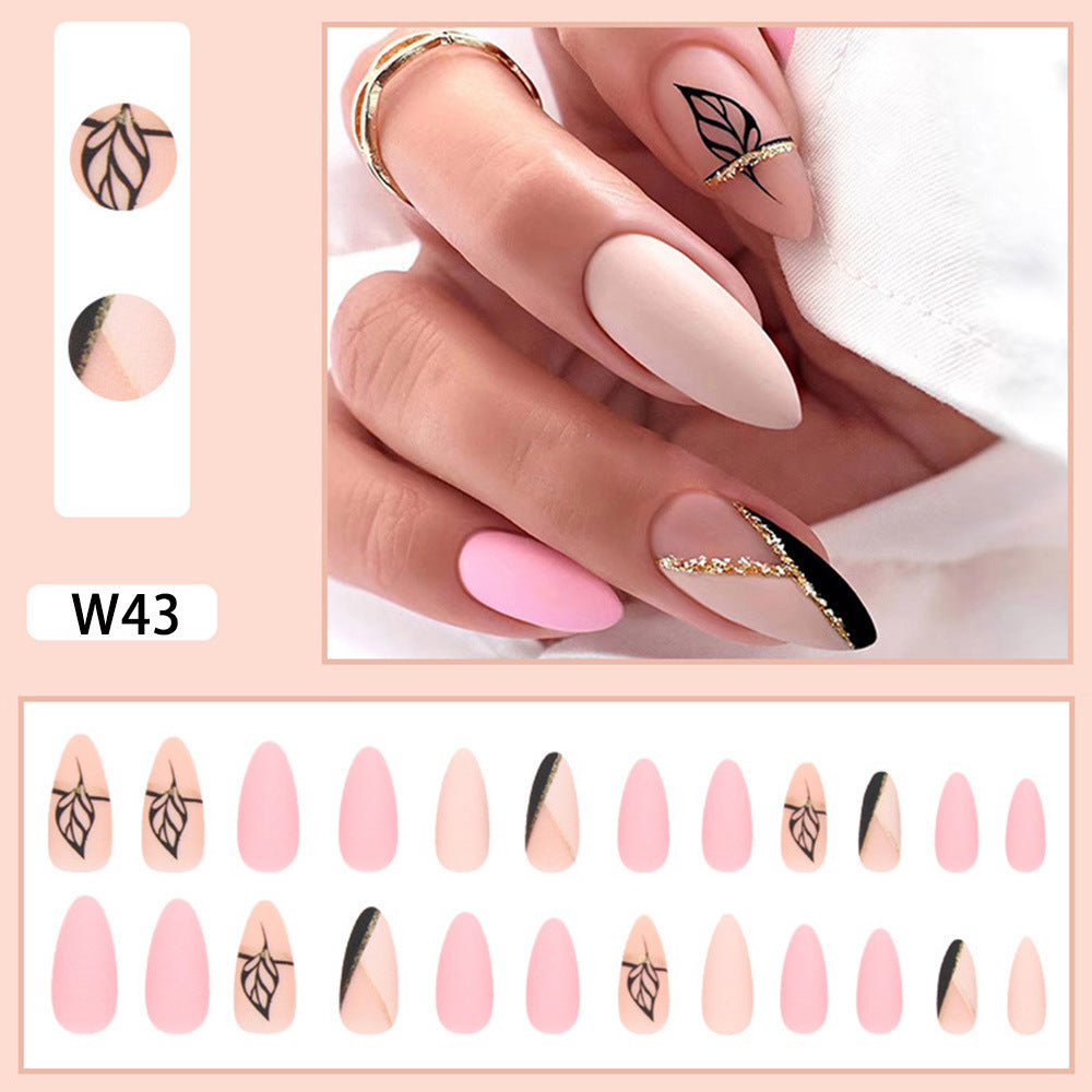 Artificial Nail Set with Glamorous Marbled Design Kalsten