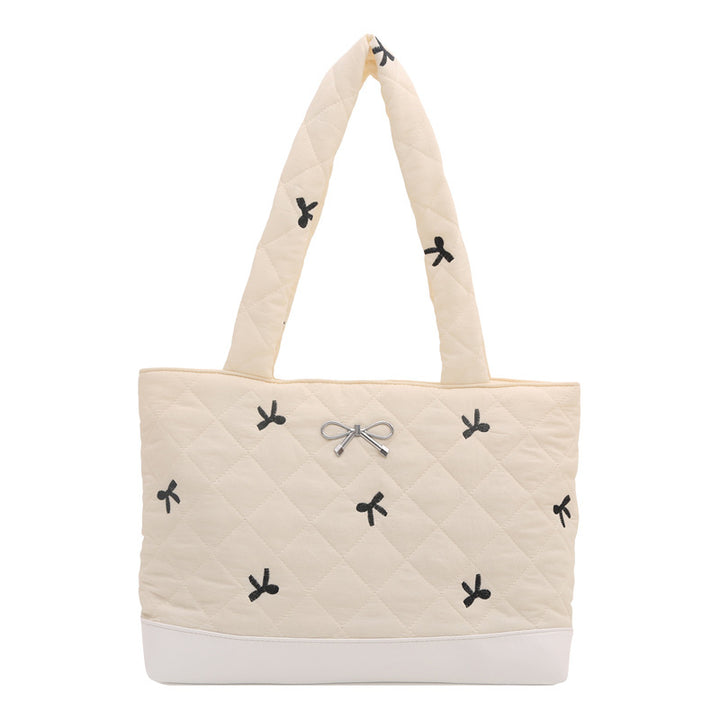 Quilted Decorative Bow Tote