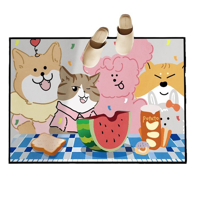 Playful Animal-Themed Decorative Bath Mat