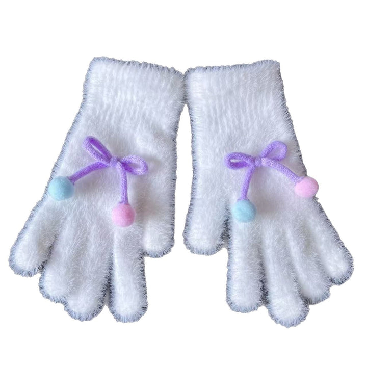 Cute Plush Rabbit-Themed Fingerless Gloves Kalsten