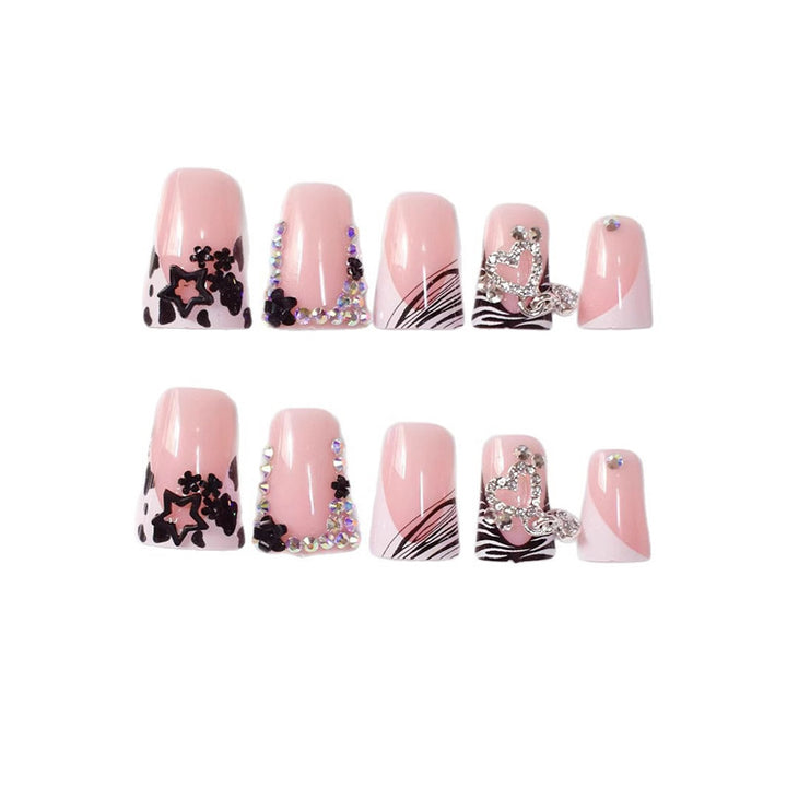 Glamorous Rhinestone Embellished Press-On Nail Set Kalsten