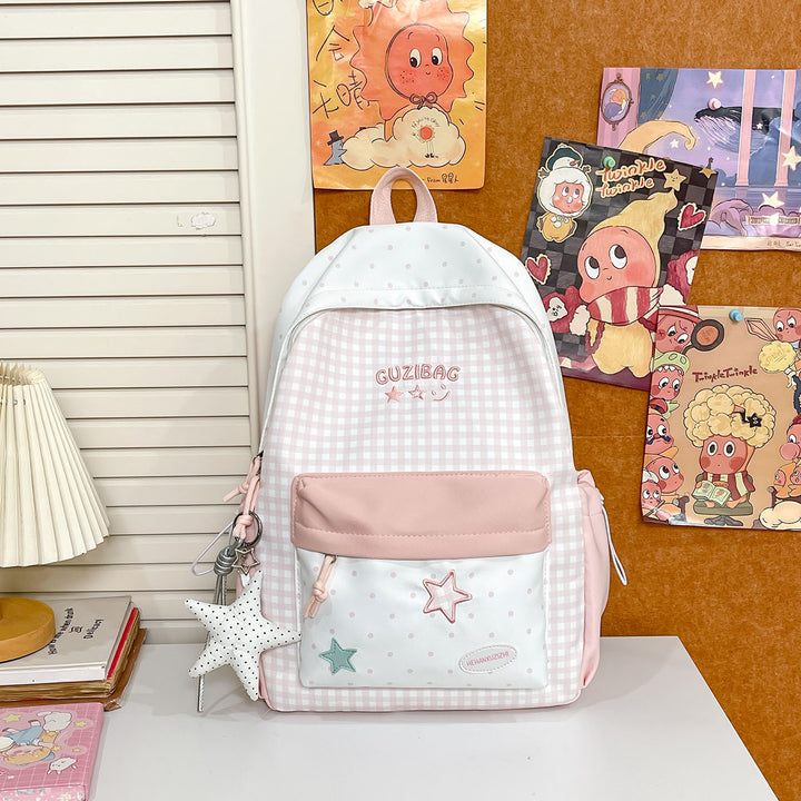 Charming Checked Pattern Backpack Kalsten