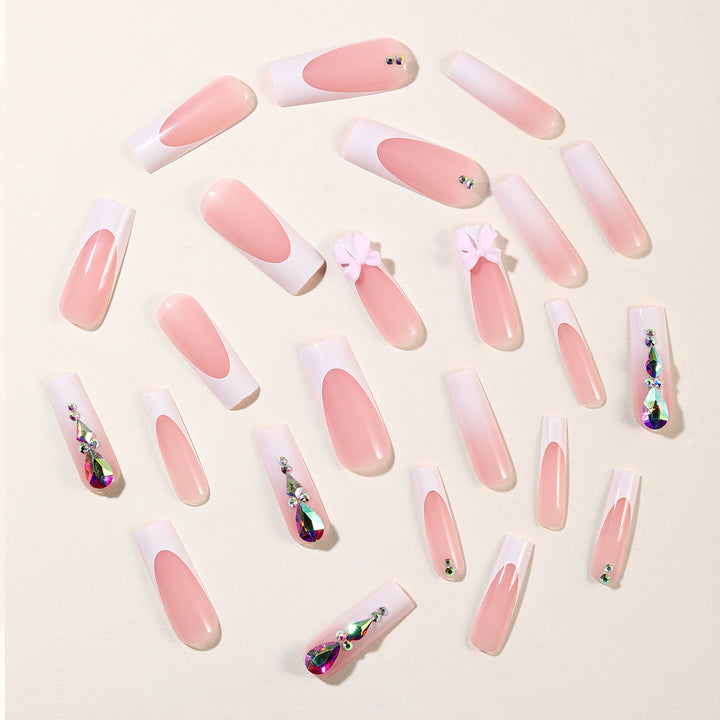 Elegant 3D Gem and Floral Acrylic Nail Art Extensions Kalsten