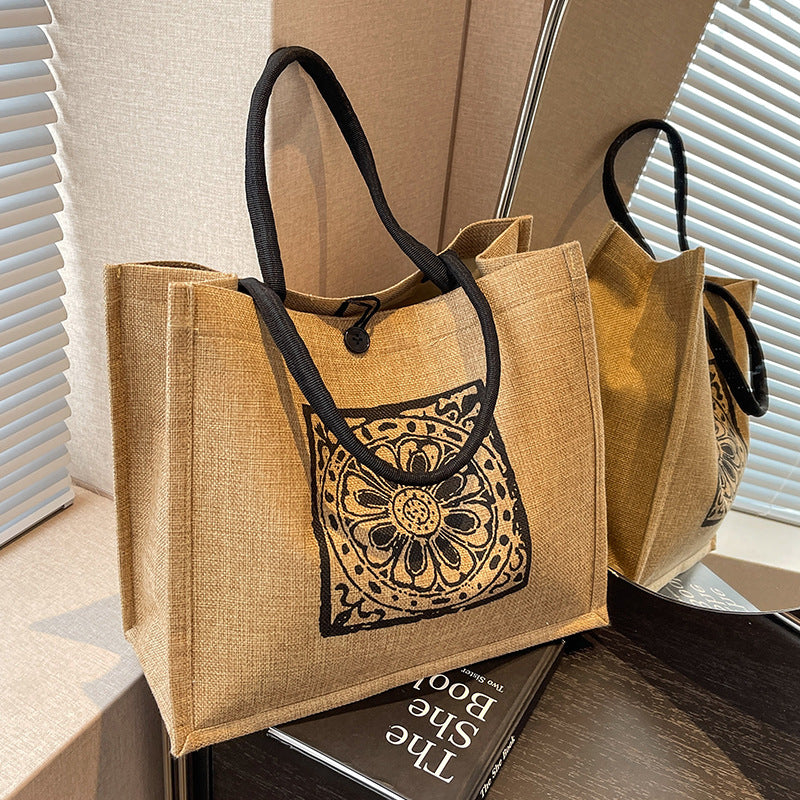 Casual Jute Shopping Tote