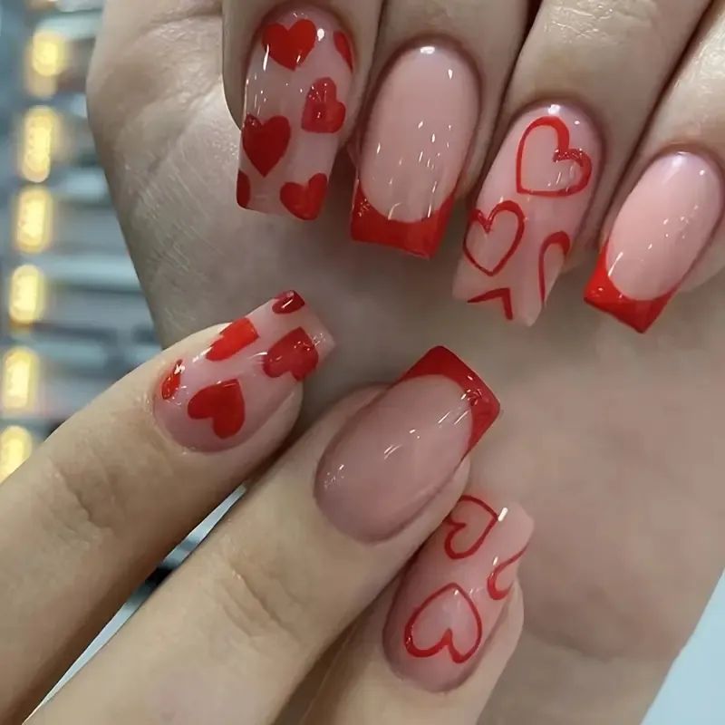 Heart-Design Acrylic Nail Art Set Kalsten