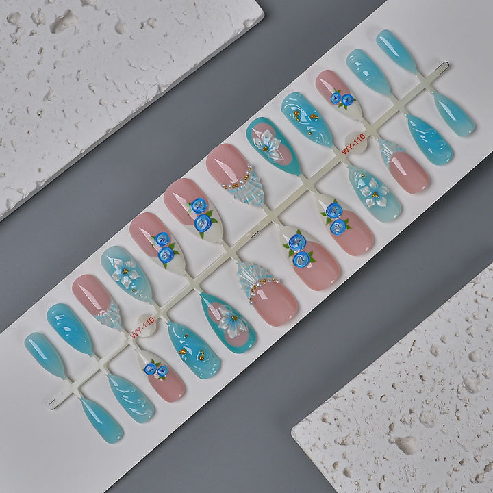 Floral Decorative Press-On Nail Set Kalsten