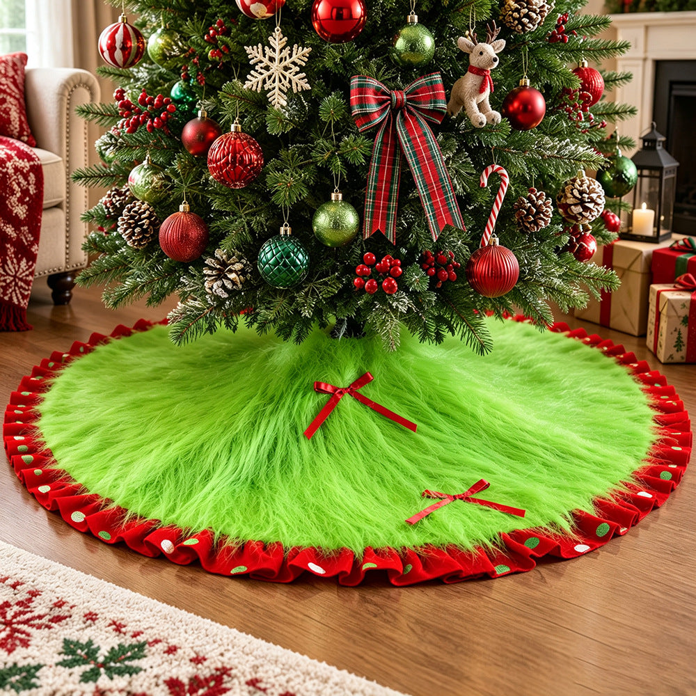 Luxury Faux Fur Christmas Tree Skirt