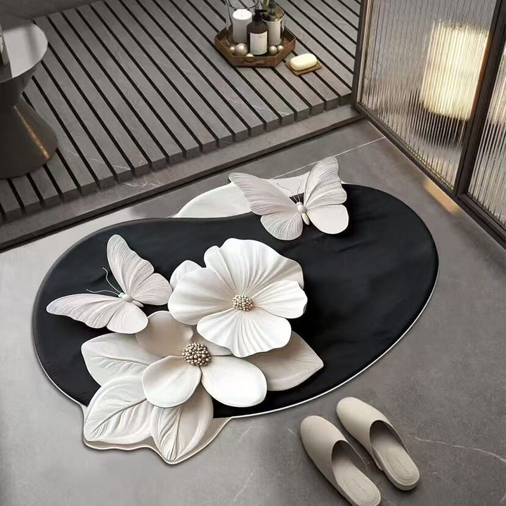 Floral Design Bath Mat Kalsten