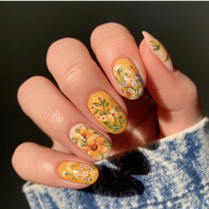 Artistic Floral Nail Art