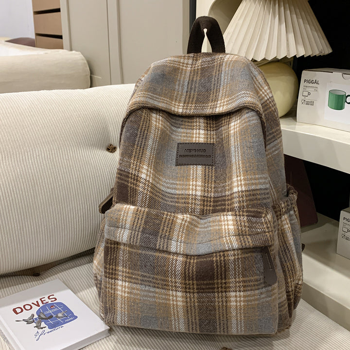 Cozy Plaid Backpack Kalsten