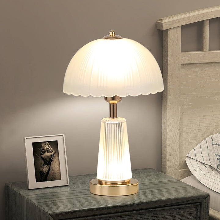 Elegant Table Lamp with Artisanal Fluted Shade