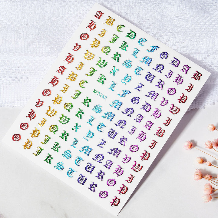 Decorative Alphabet Nail Art Stickers
