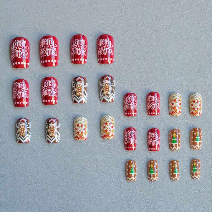 Festive Christmas-Themed Nail Art Set