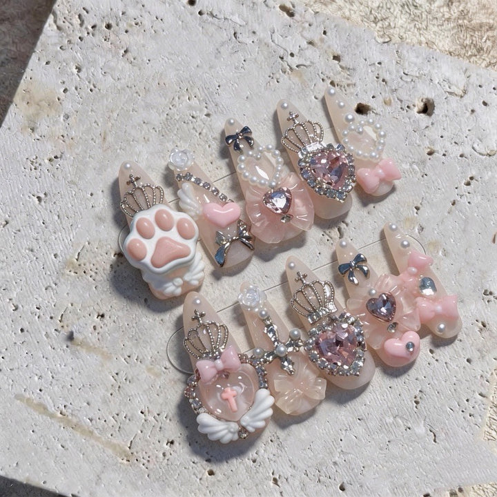 3D Decorative Themed Press-On Nail Set