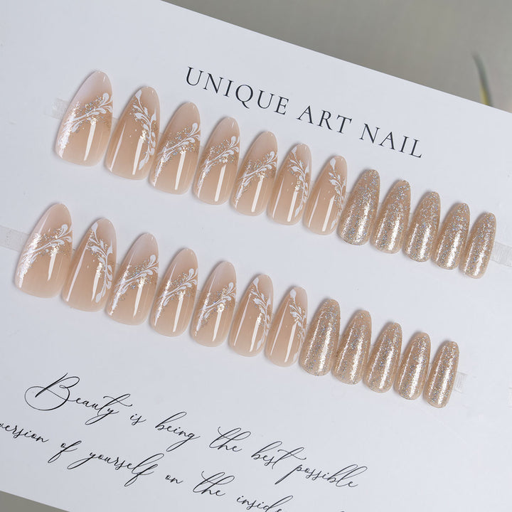 Glamorous Crystal-Embellished Nail Art