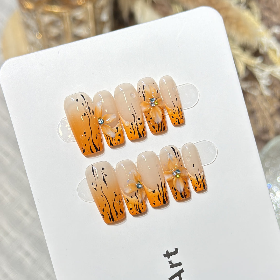 Floral Ombre Press-On Nail Set Kalsten