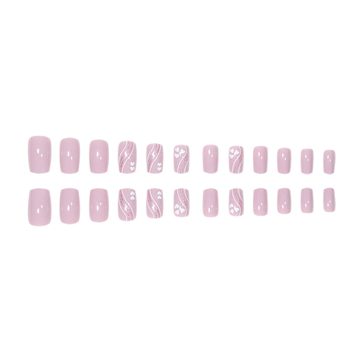 Heart-Patterned Press-On Nails Kalsten