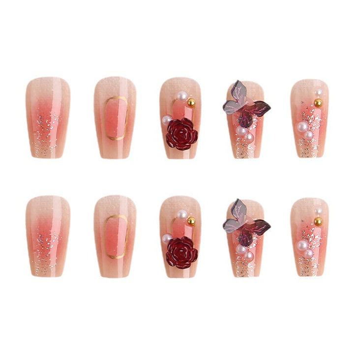 Nail art set with elegant 3D flower and butterfly decorations Kalsten