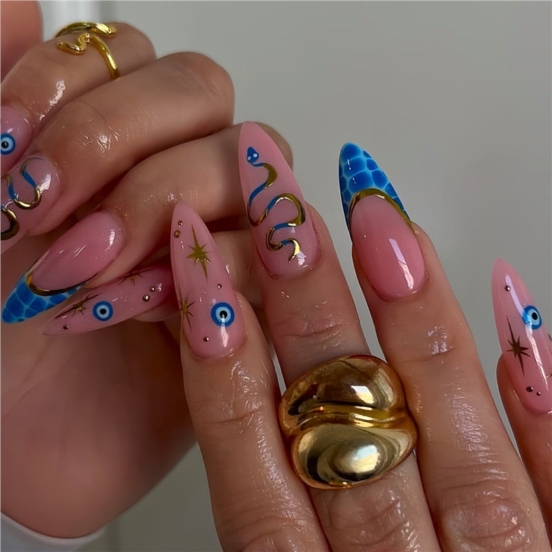Artistic Stiletto Press-On Nails with Unique Design Kalsten