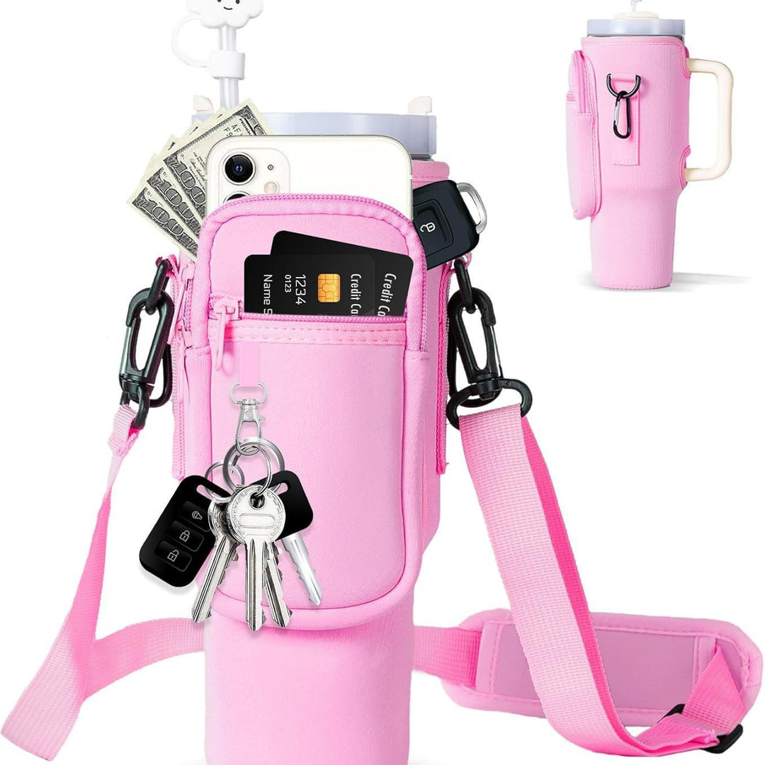 Ladies trendy and sparkling drinking bottle with shoulder bag Kalsten