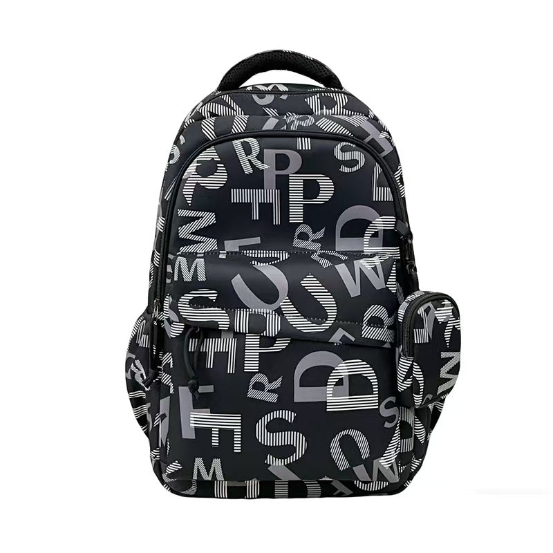 Stylish backpack with modern lettering pattern Kalsten