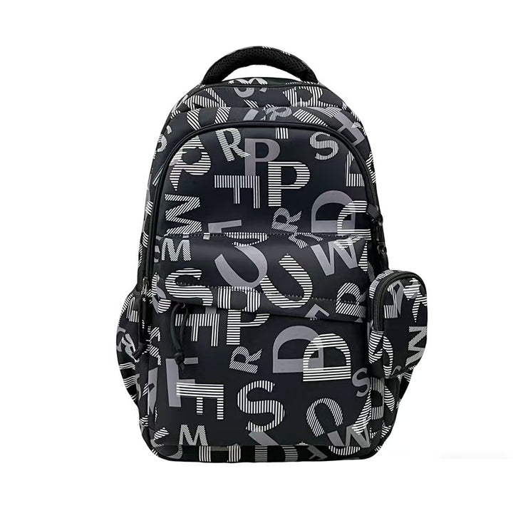 Stylish backpack with modern lettering pattern Kalsten