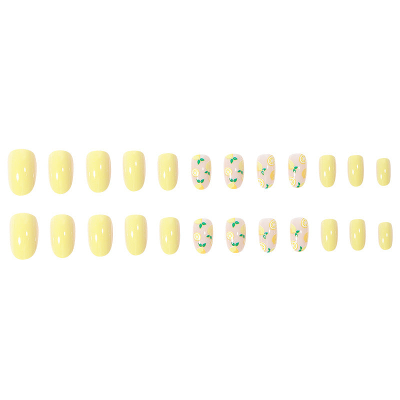 Artistic Lemon-Themed Press-On Nails Kalsten