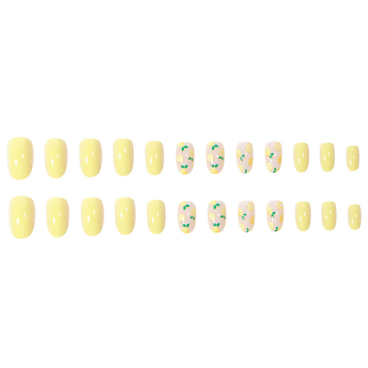 Artistic Lemon-Themed Press-On Nails Kalsten