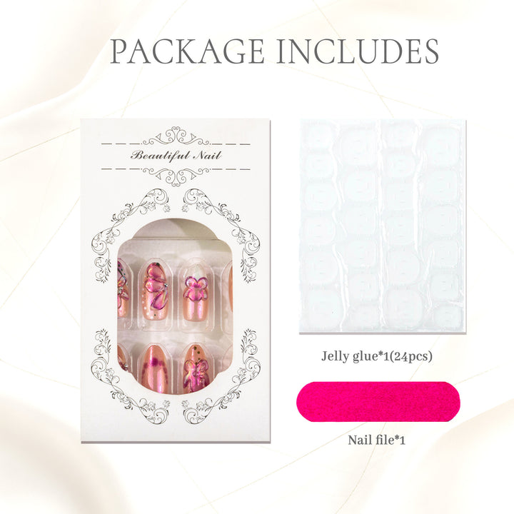 Glamorous Floral Press-On Nail Set
