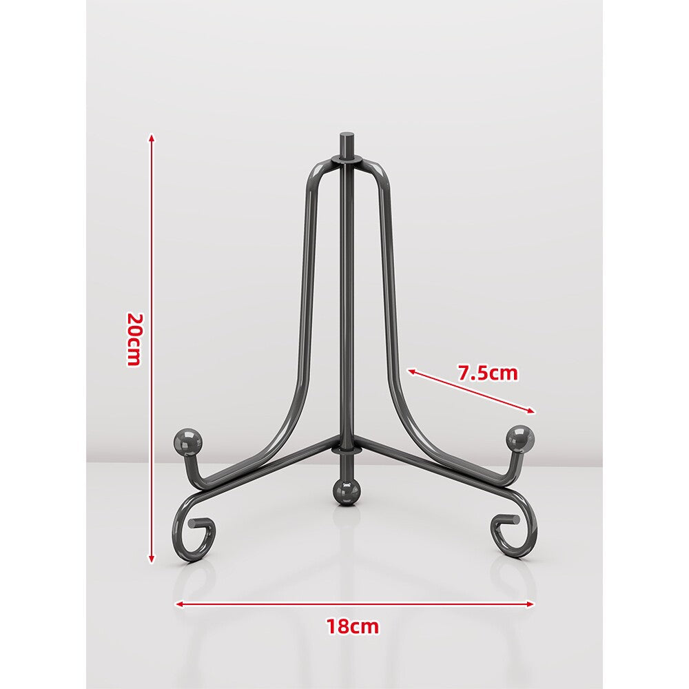 Decorative Curled-Tripod Metal Display Easel Stand