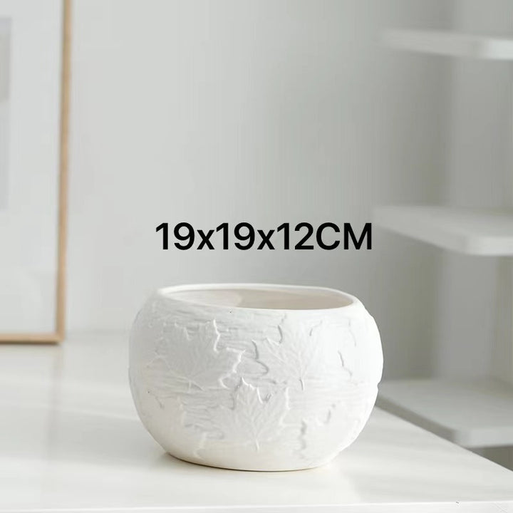 Artistic Textured Ceramic Planter Kalsten
