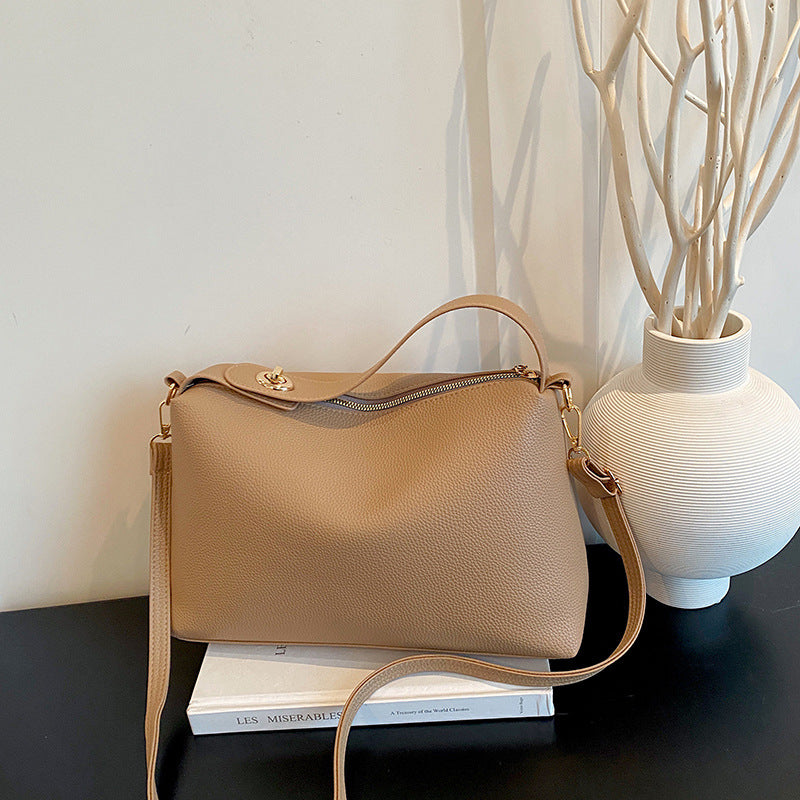 Textured Leather Crossbody Bag