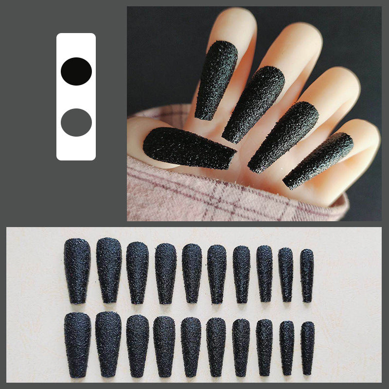 Glossy Long Coffin Press-On Nails Set