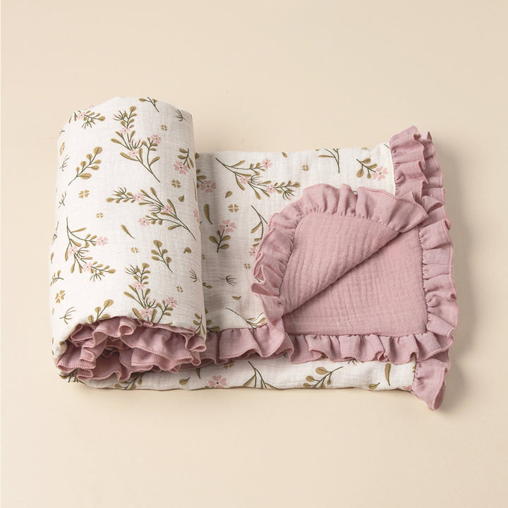 Soft Muslin Baby Blanket with Frill Edging kalsten