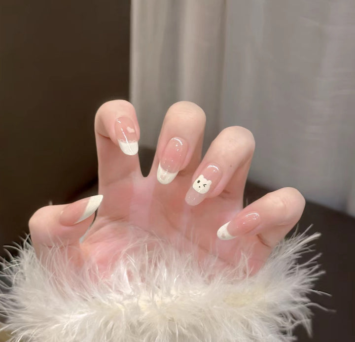 Elegant Press-On Nail Design with Rhinestone Accents Kalsten